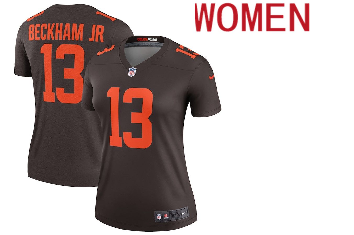 Women Cleveland Browns 13 Odell Beckham Jr. Nike Brown Alternate Legend NFL Jersey